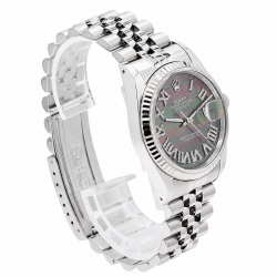 Rolex Datejust 36MM 16234 Black MOP Diamond Dial Watch